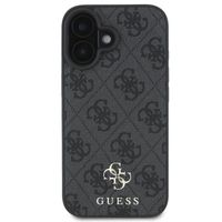 Guess 4G Metal Logo Back Cover MagSafe für das iPhone 16 - Schwarz