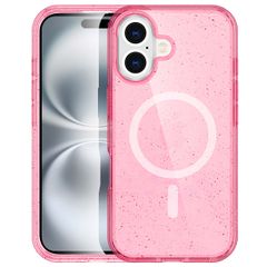 imoshion Sparkle Back Cover mit MagSafe Apple iPhone 16 - Glitzer Rosa