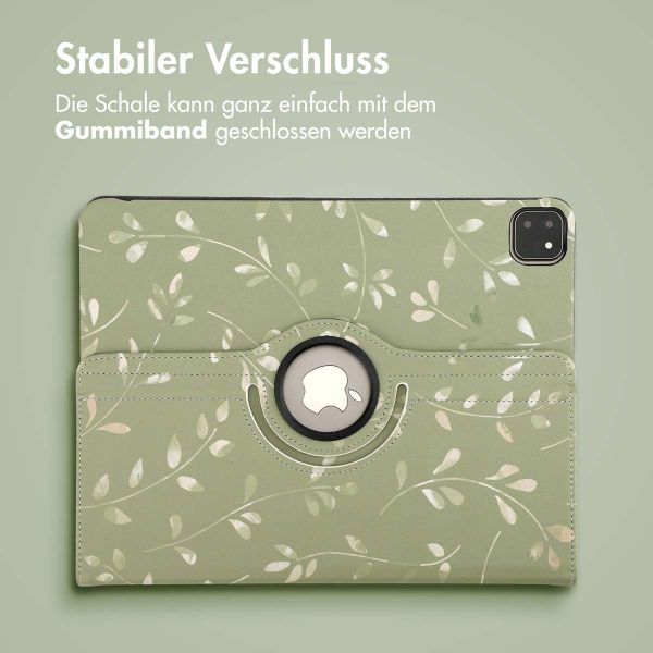 imoshion 360° drehbare Design Klapphülle Apple iPad Pro 13 (2025) M5 / (2024) M4 - Green Flowers