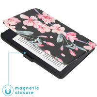 imoshion Design Slim Hard Case Klapphülle Kobo Clara 2E / Tolino Shine 4 - Blossom Watercolor Black