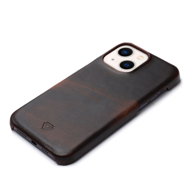 Wachikopa Full Wrap Back Cover für das iPhone 13 - Dark Brown