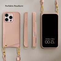 Selencia Nova HandyHülle mit Kordel und Kartenhalter Apple iPhone 16 Pro - Dusty Rose