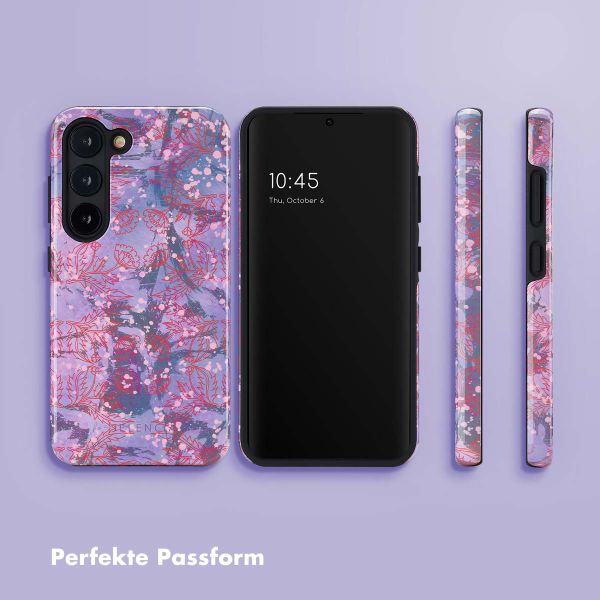 Selencia Vivid Back Cover Samsung Galaxy S23 - Fresh Paint Flower Orange