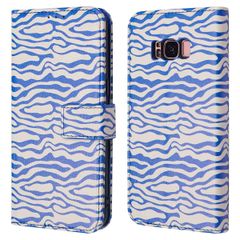 imoshion Design Klapphülle Samsung Galaxy S8 - White Blue Stripes