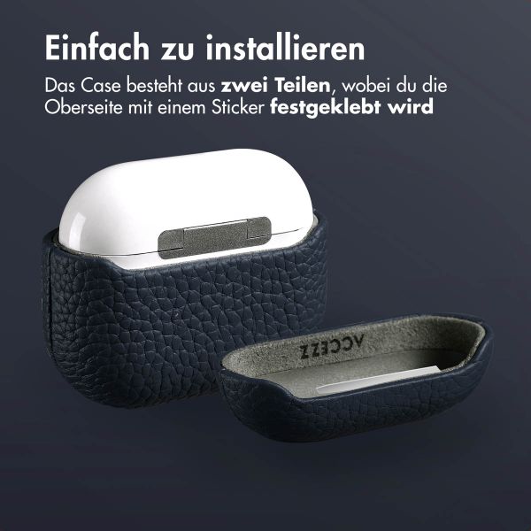 Accezz Echtes Leder Case Apple AirPods 3 - Dunkelblau