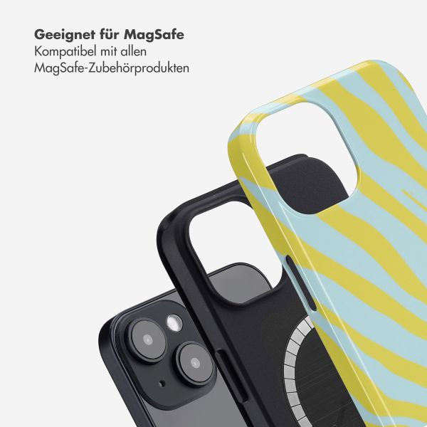 Selencia Vivid Tough Back Cover MagSafe für das iPhone 14 - Zebra Winter Sky Titanium Yellow