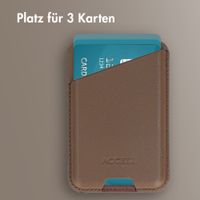 Accezz Magnetischer Lederkartenhalter - Geeignet für Apple Find My - Coffee Brown