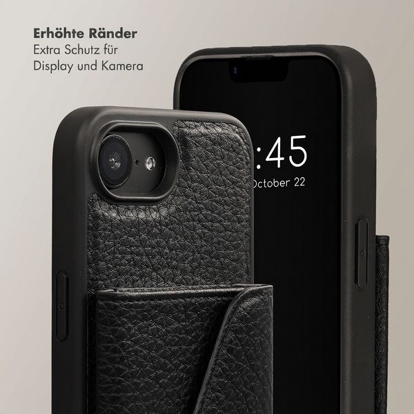 Selencia Sera HandyHülle mit Kordel und Umschlag-Kartenhalter Apple iPhone 17e / 16e - Schwarz