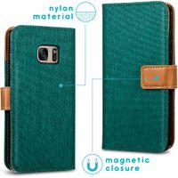 imoshion Luxuriöse Canvas-Klapphülle Samsung Galaxy S7 - Grün