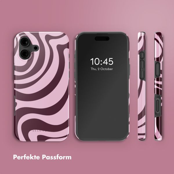 Selencia Vivid Rückabdeckung mit MagSafe Apple iPhone 16 - Wavy Swirl Pink Plum