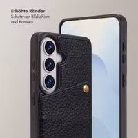 Selencia Nova HandyHülle mit Kordel und Kartenhalter Samsung Galaxy S26 - Schwarz