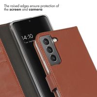 Selencia Echtleder Klapphülle Samsung Galaxy S22 - Hellbraun