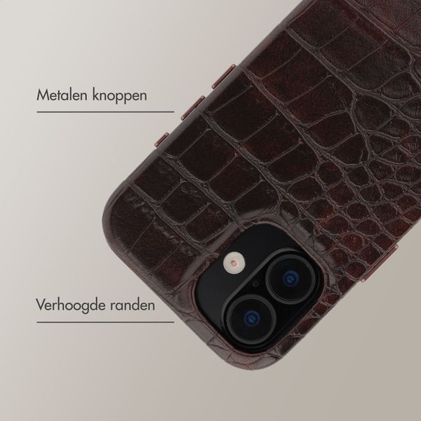 Selencia Croco Backcover mit MagSafe Apple iPhone 16 - Choco Brown
