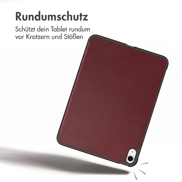 imoshion Trifold Klapphülle Apple iPad 11 (2025) 11 Zoll A16 / iPad 10 (2022) 10.9 Zoll - Bordeaux