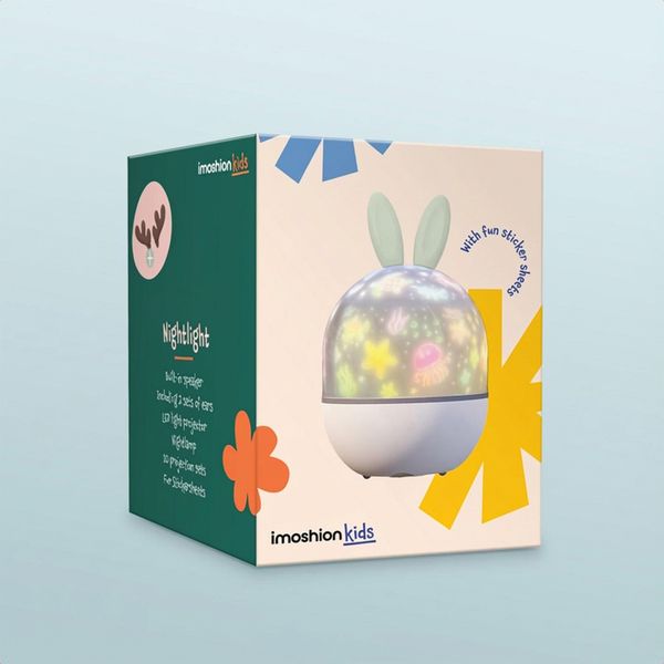 imoshion Dreamlight Nachtlicht-Projektor mit Lautsprecher - 10 Projektionsrollen - Weiß