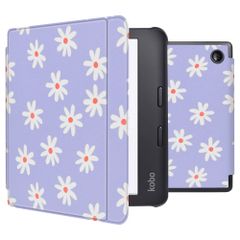 imoshion Design Slim Hard Case Sleepcover mit Stand für das Kobo Libra 2 / Tolino Vision 6 - Flowers Distance