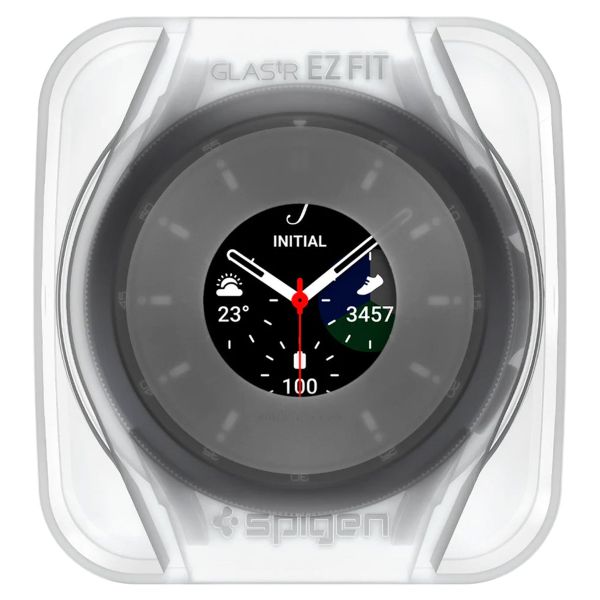 Spigen EZ FIT Glas.tR Displayschutzfolie mit Applikator für die Samsung Galaxy Watch 4 Classic - 42 mm - Transparent