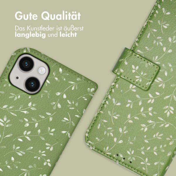 imoshion Design Klapphülle für das iPhone 14 - Green Flowers