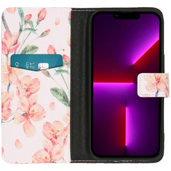 imoshion Design TPU Klapphülle Apple iPhone 13 Pro - Blossom Watercolor White