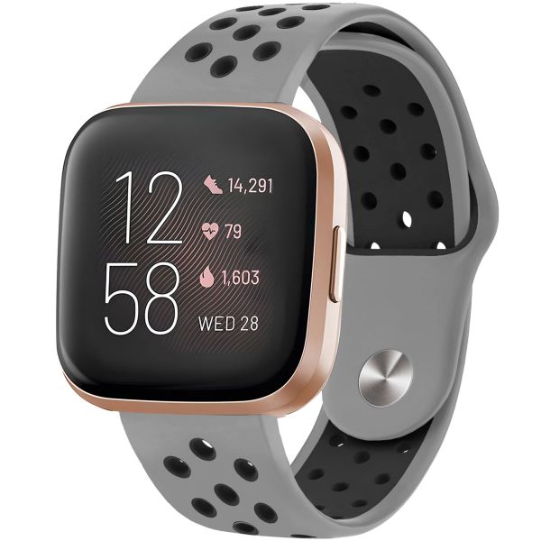 imoshion Silikonband Sport für das Fitbit Versa 2 / Versa Lite - Grau / Schwarz