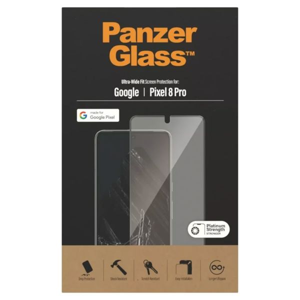 PanzerGlass Ultra-Wide Fit Antibakterieller Displayschutz für das Google Pixel 8 Pro