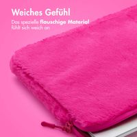 imoshion Fluffy Laptop Hülle 13-14 Zoll - Laptop Sleeve - Hot Pink