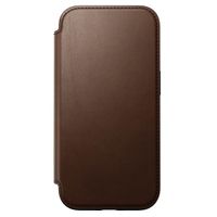 Nomad Modern Leather Folio Klapphülle Apple iPhone 16 - Braun