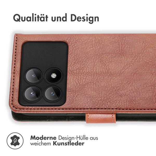 imoshion Luxuriöse Klapphülle Xiaomi Poco X6 Pro - Braun