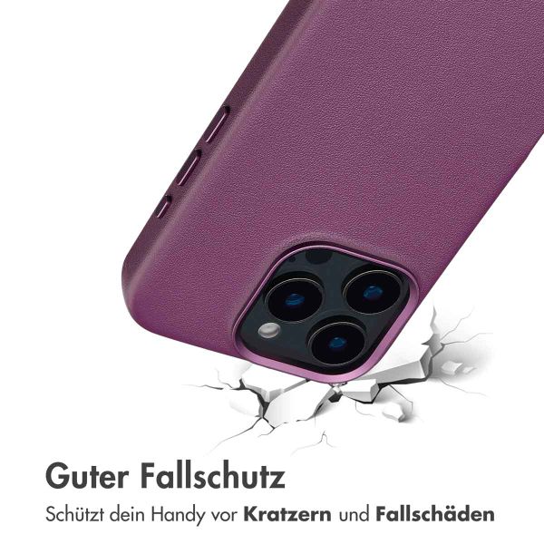 Accezz MagSafe Leather Backcover für das iPhone 16 Pro Max - Heath Purple