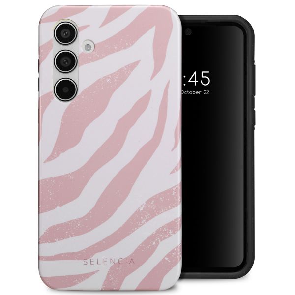 Selencia Vivid Tough Back Cover für das Samsung Galaxy A55 - Colorful Zebra Old Pink