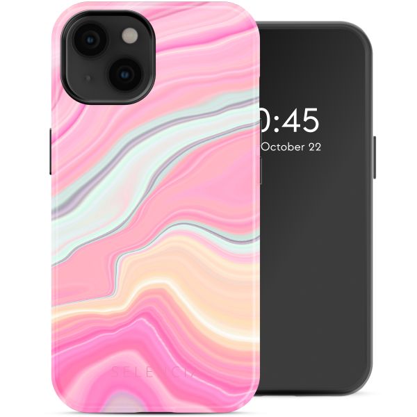 Selencia Vivid Tough Back Cover mit MagSafe für das iPhone 14 - Pastel Lipstick Marble