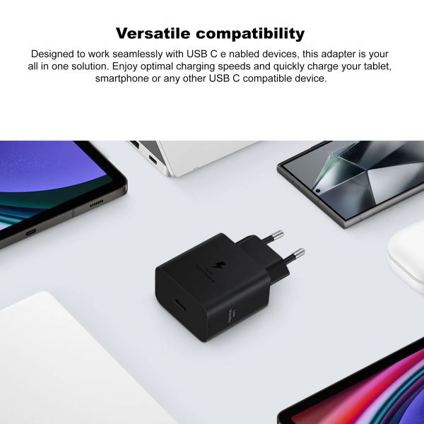 Samsung Original Power Adapter mit USB-C-Kabel - Ladegerät - USB-C-Anschluss - Fast Charger - 45 Watt - 1,8 m - Schwarz