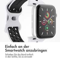 imoshion Sportarmband⁺ für das Apple Watch Series 1 bis 9 / SE (38/40/41 mm) | Series 10 / 11 (42 mm) - Größe M/L - Pure Platinum & Black