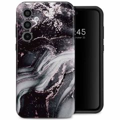 Selencia Vivid Back Cover Samsung Galaxy A35 - Chic Marble Black