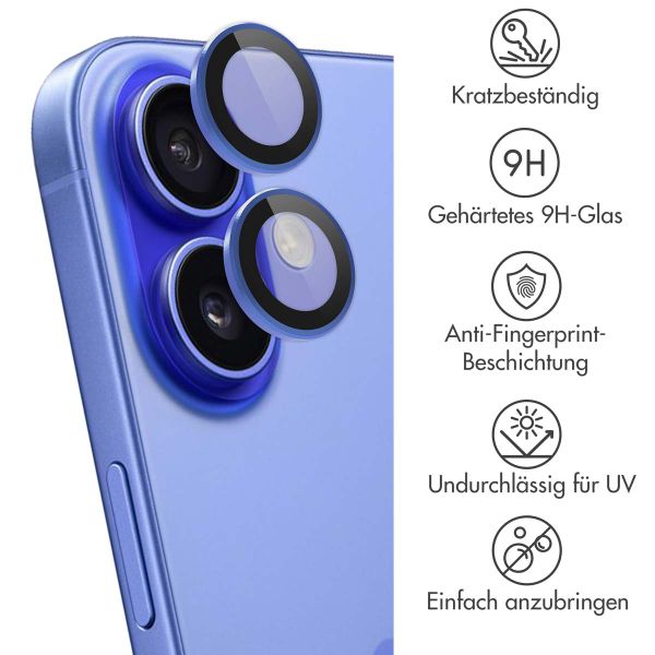 imoshion 2er-Pack Objektivschutz für Kamera für das Apple iPhone 16 / 16 Plus - Ultramarine