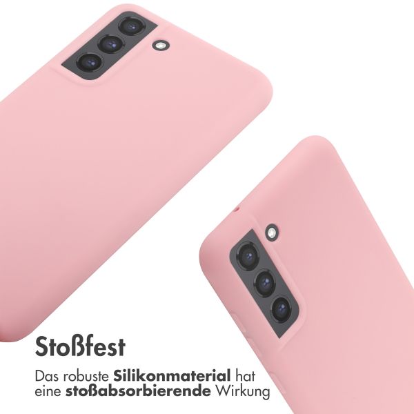 imoshion Silikonhülle mit Band für das Samsung Galaxy S21 FE - Rosa