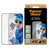 PanzerGlass Ultra-Wide Fit Antibakterieller Displayschutz für das iPhone 16 Pro