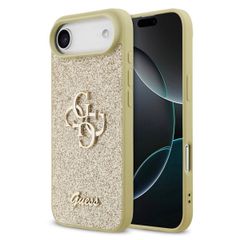 Guess 4G Metal Logo Back Cover mit Glitter Apple iPhone Air - Gold