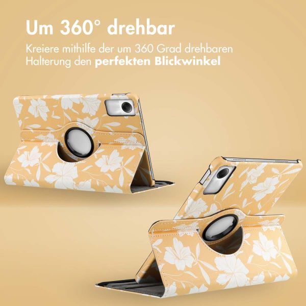 imoshion 360° drehbare Design Klapphülle für das Xiaomi Redmi Pad SE - Yellow Flowers