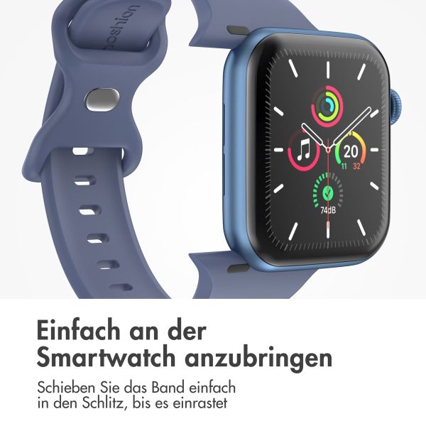 imoshion Silikon-Armband⁺ für  Apple Watch Series 1 t/m 11 / SE / Ultra (44/45/46/49 mm) - Größe M/L - Navy