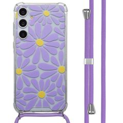 imoshion Design Hülle mit Band Samsung Galaxy A55 - Tropical Violet Flowers Connect