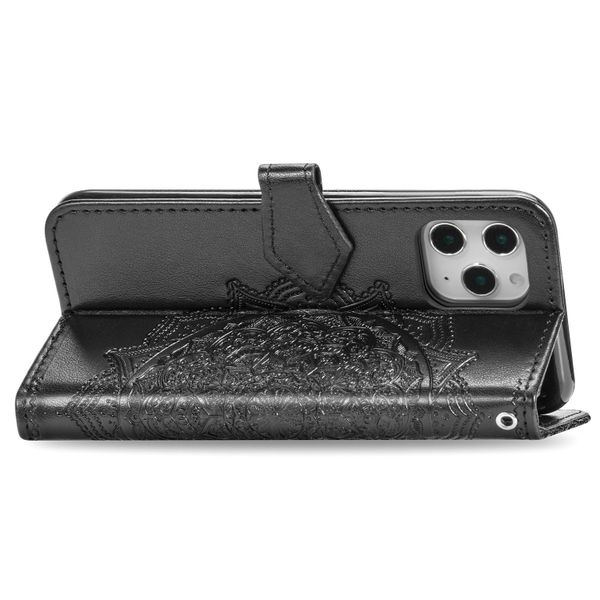 Mandala Klapphülle Apple iPhone 12 (Pro) - Schwarz