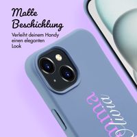 Personalisierte Color Backcover MagSafe mit abtrennbarem Band und Namen für iPhone 15 - Ash Blue