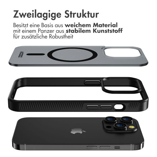 Accezz Rugged Frosted Back Cover mit MagSafe iPhone 14 Pro - Schwarz