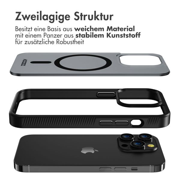 Accezz Rugged Frosted Back Cover mit MagSafe für das iPhone 14 Pro - Schwarz