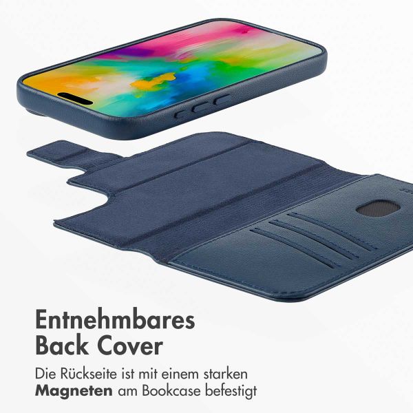 Accezz 2-in-1 Klapphülle aus Leder mit MagSafe für das iPhone 16  - Nightfall Blue