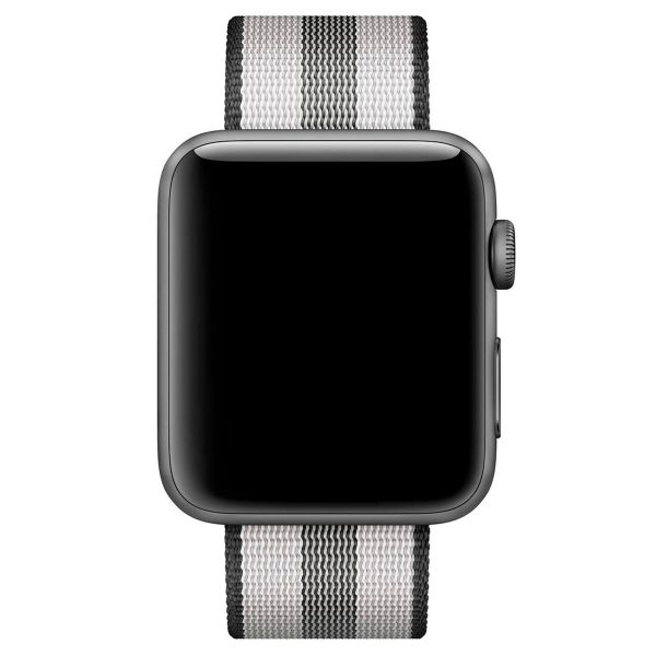 Apple Gewebtes Nylonarmband für die Apple Watch Series 1 bis 10 / SE / Ultra (2) (44/45/46/49 mm) - Schwarz gestreift