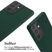 imoshion Silikonhülle mit Band für das Samsung Galaxy S21 Ultra - Dunkelgrün