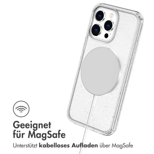 imoshion Sparkle Back Cover mit MagSafe Apple iPhone 15 Pro - Glitzer Transparent