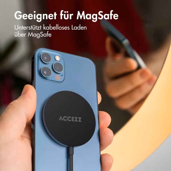 Accezz Wireless Charger USB-C - MagSafe kabelloses Ladegerät - 1 Meter - Schwarz